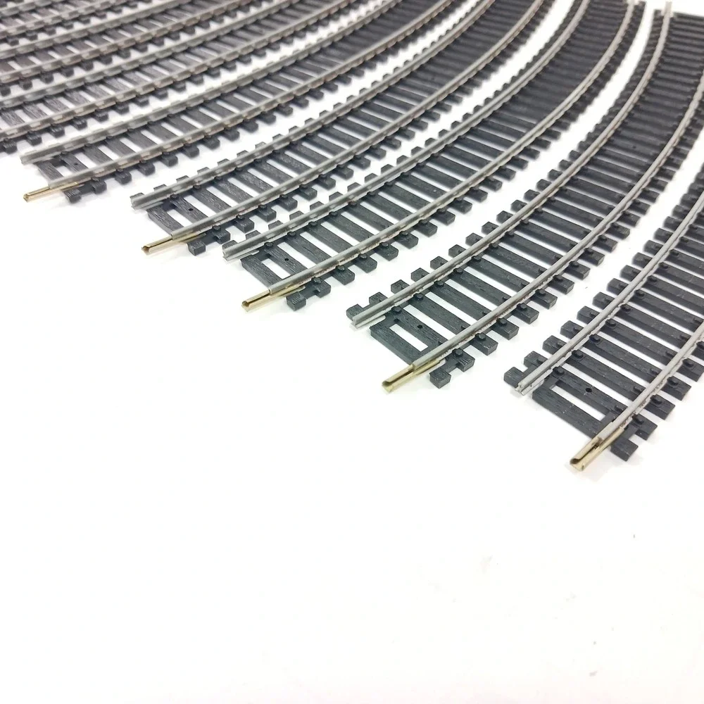 HO Scale Curved Model Train Track Lot Silver Rails Black Ties 9 Inch ppc